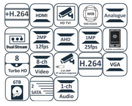دستگاه ضبط کننده ۸ کانال TURBO HD هایک ویژن مدل DS-7208HQHI-F2/N